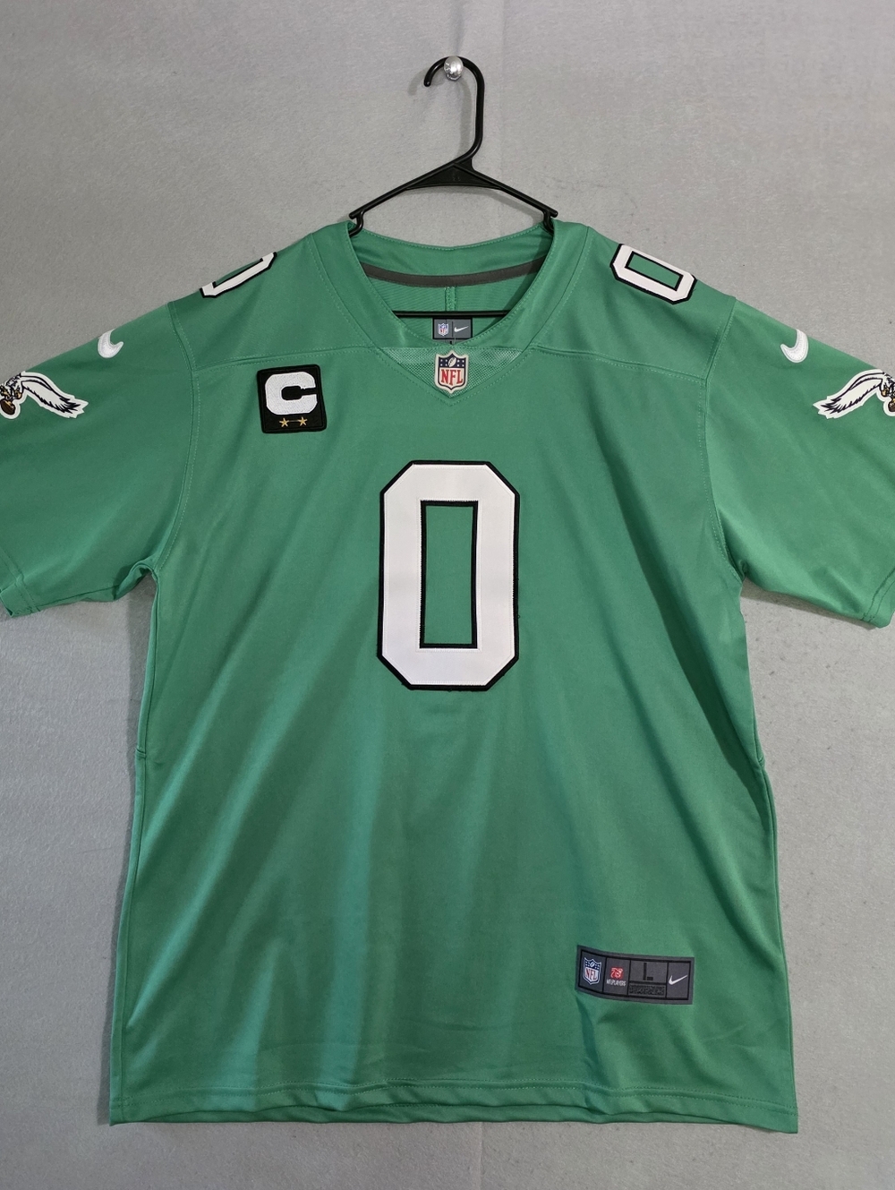 Nike Mens DriFit Philadelphia Eagles D'Andre Swift #0 Kelly Green Jersey Size L